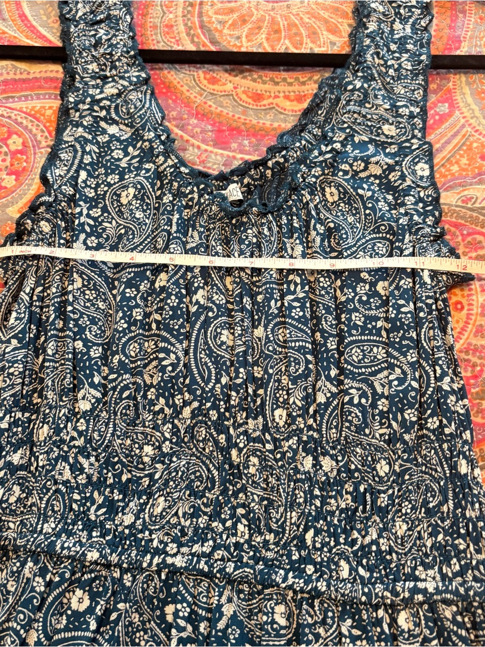 NWOT Patrons of Peace Smocked Boho Maxi Sundress SZ M - Picture 9 of 9